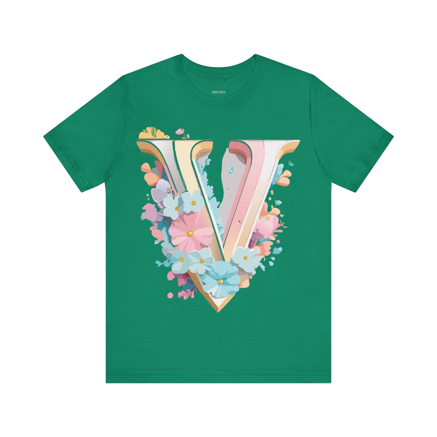 Natural Cotton Tee Shirt - Letters Collection - V