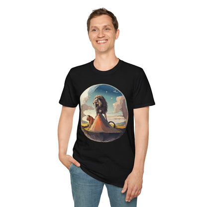 Lion Graphic T Shirt Unisex Softstyle 64000 Gildan 100 Percent Cotton Tee