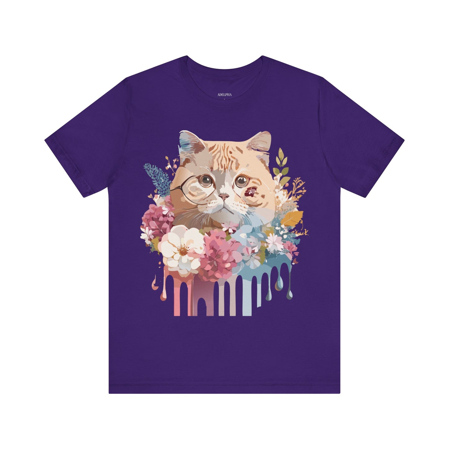 Natural Cotton Tee Shirt with Cat