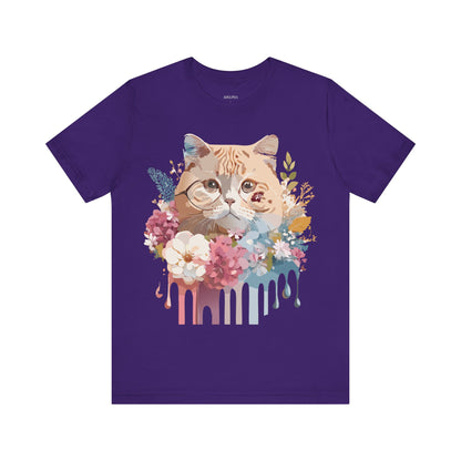 Natural Cotton Tee Shirt with Cat Printify