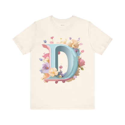 Natural Cotton Tee Shirt - Letters Collection - D Printify