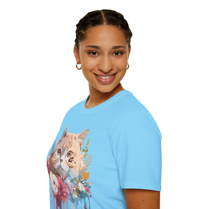 Cat Shirt Unisex Cat Tee Kitten Print Softstyle Gildan 64000