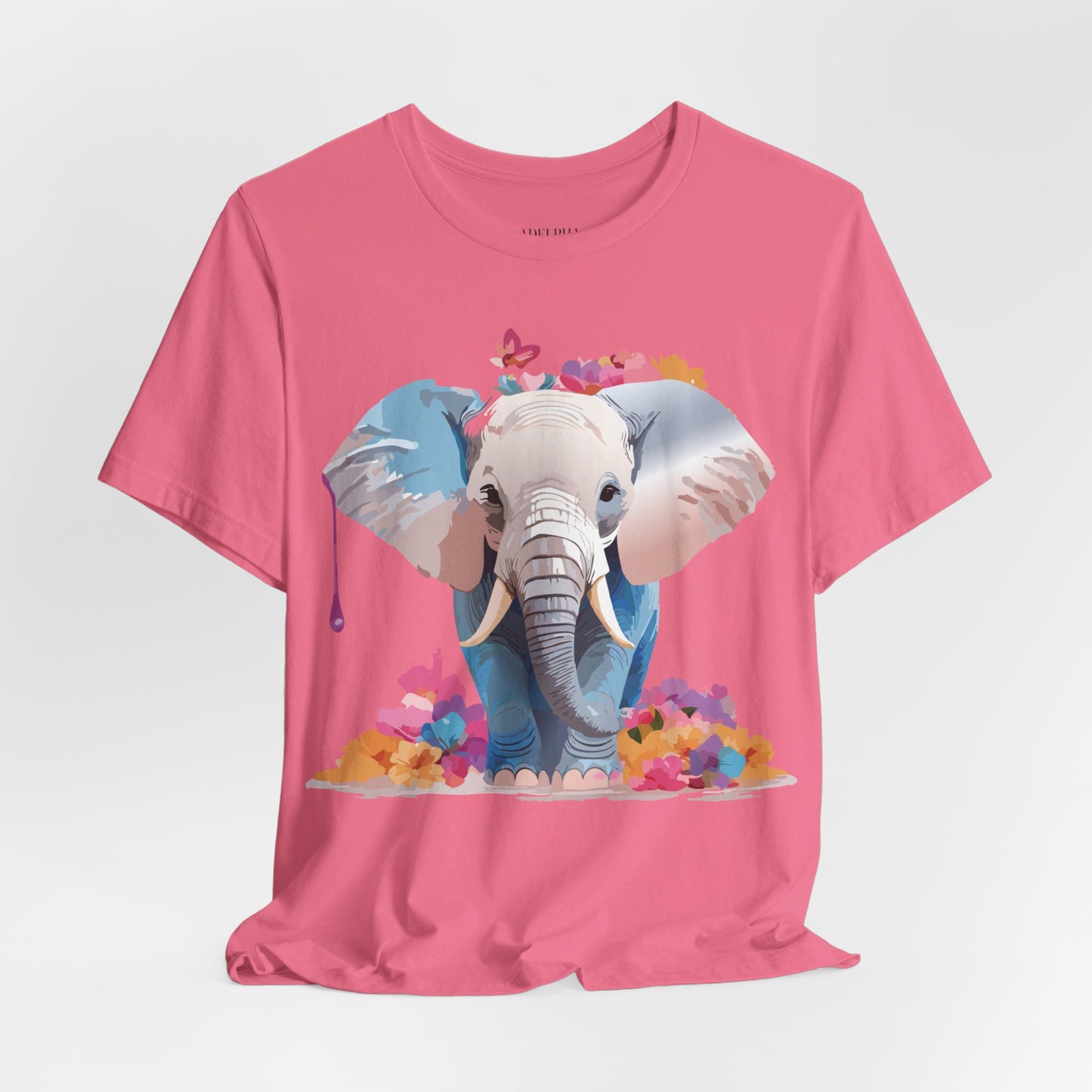 T-shirt en coton naturel avec motif éléphant