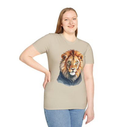 Lion Shirt Unisex Animal Tee Gildan Softstyle 64000 100 Percent Ring Spun Cotton