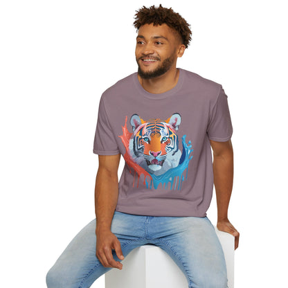 Unisex Tiger Tee Gildan Softstyle Animal Print Shirt Ring Spun Cotton