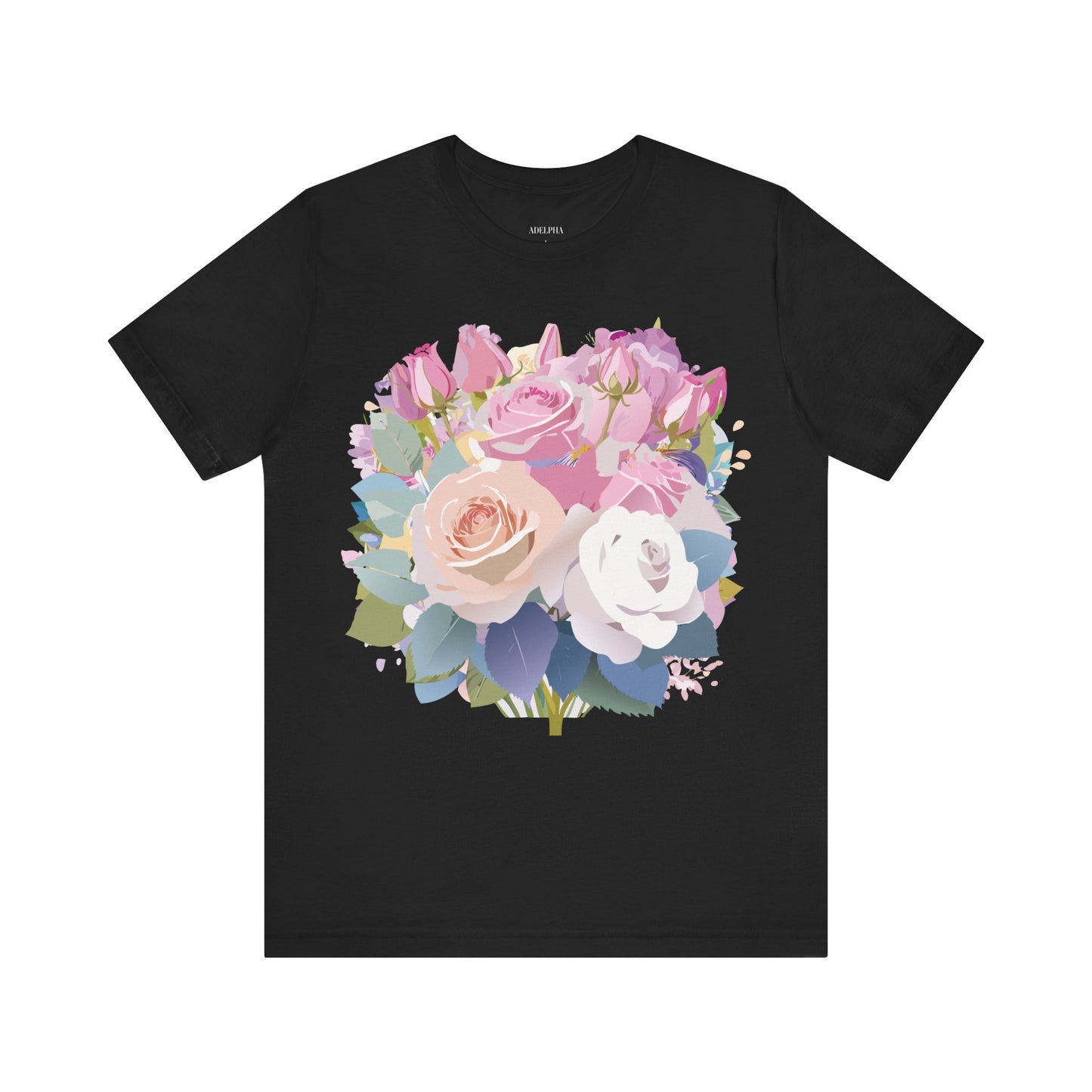 Natural Cotton Tee Shirt with Flowers