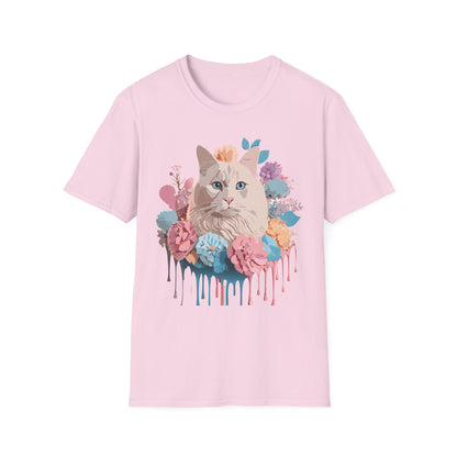 Cat Shirt Unisex Short Sleeve Cat Tee Kitten Design Gildan Softstyle 64000 Tee