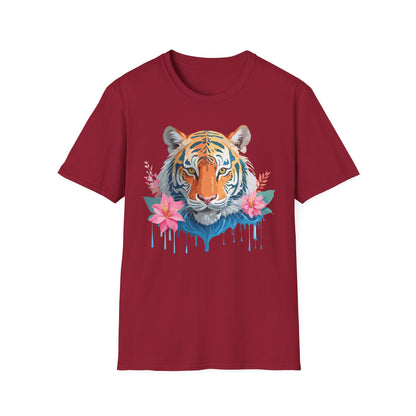 Tiger Unisex Softstyle T Shirt 100 Percent Cotton Gildan 64000 Animal Tee