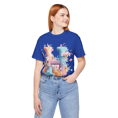 Natural Cotton Tee Shirt - Letters Collection - H Printify