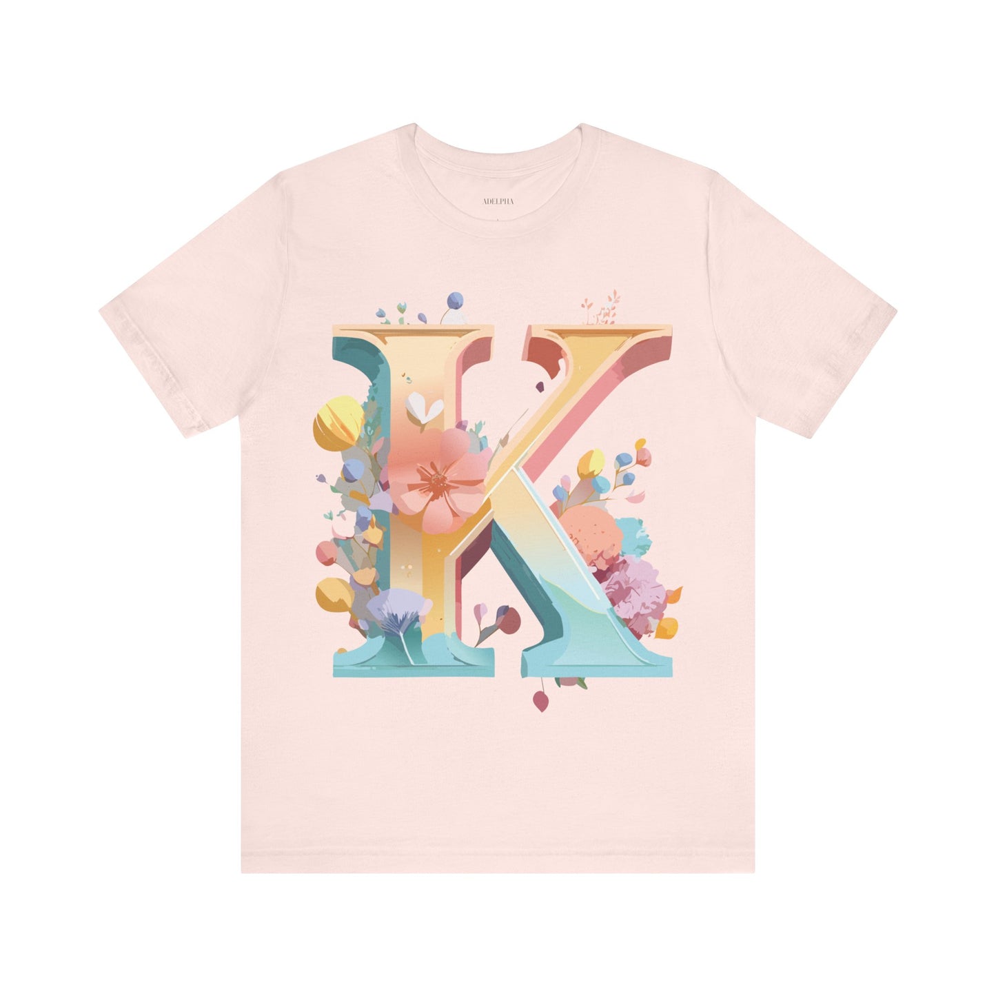 Natural Cotton Tee Shirt - Letters Collection - K