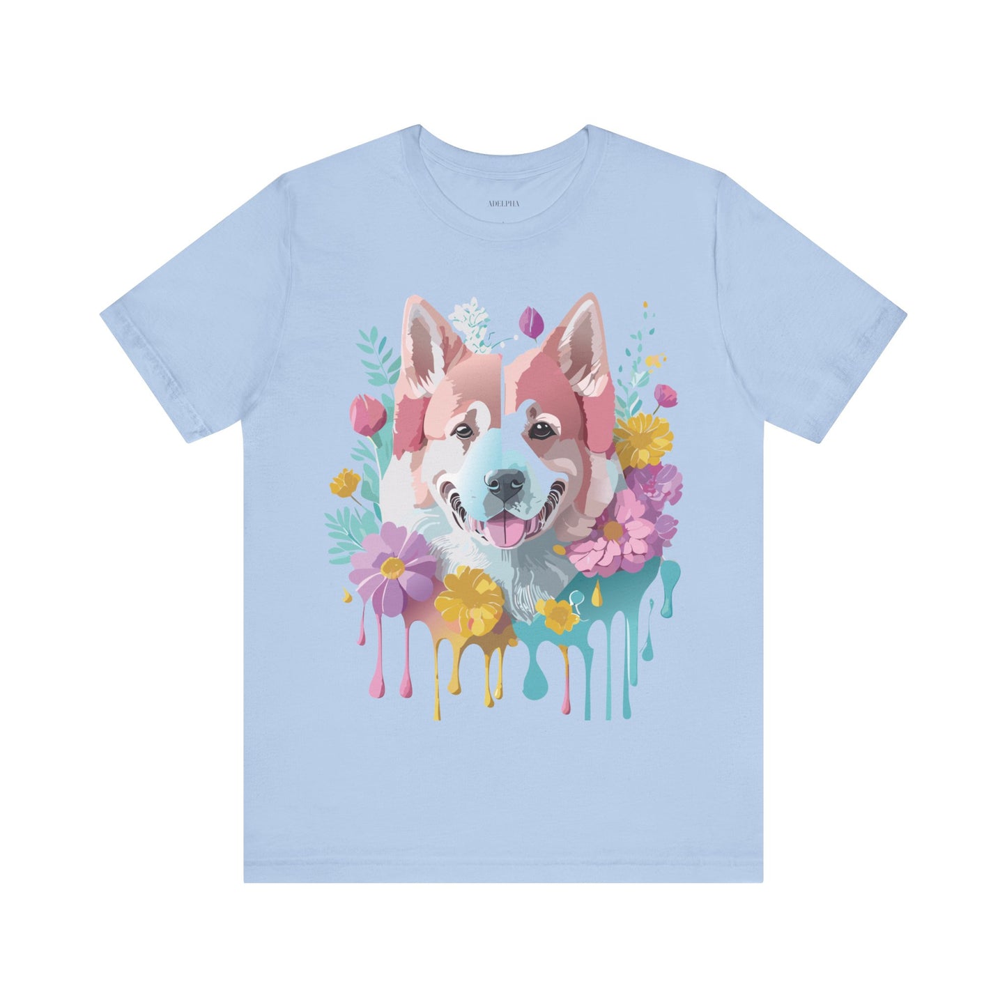 Natural Cotton Tee Shirt with Dog