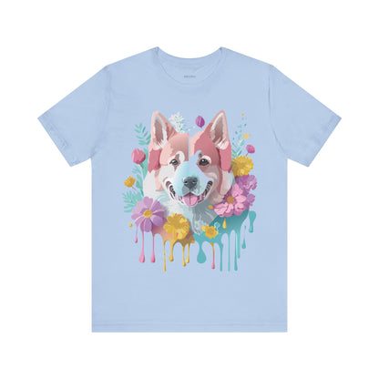 Natural Cotton Tee Shirt with Dog Printify