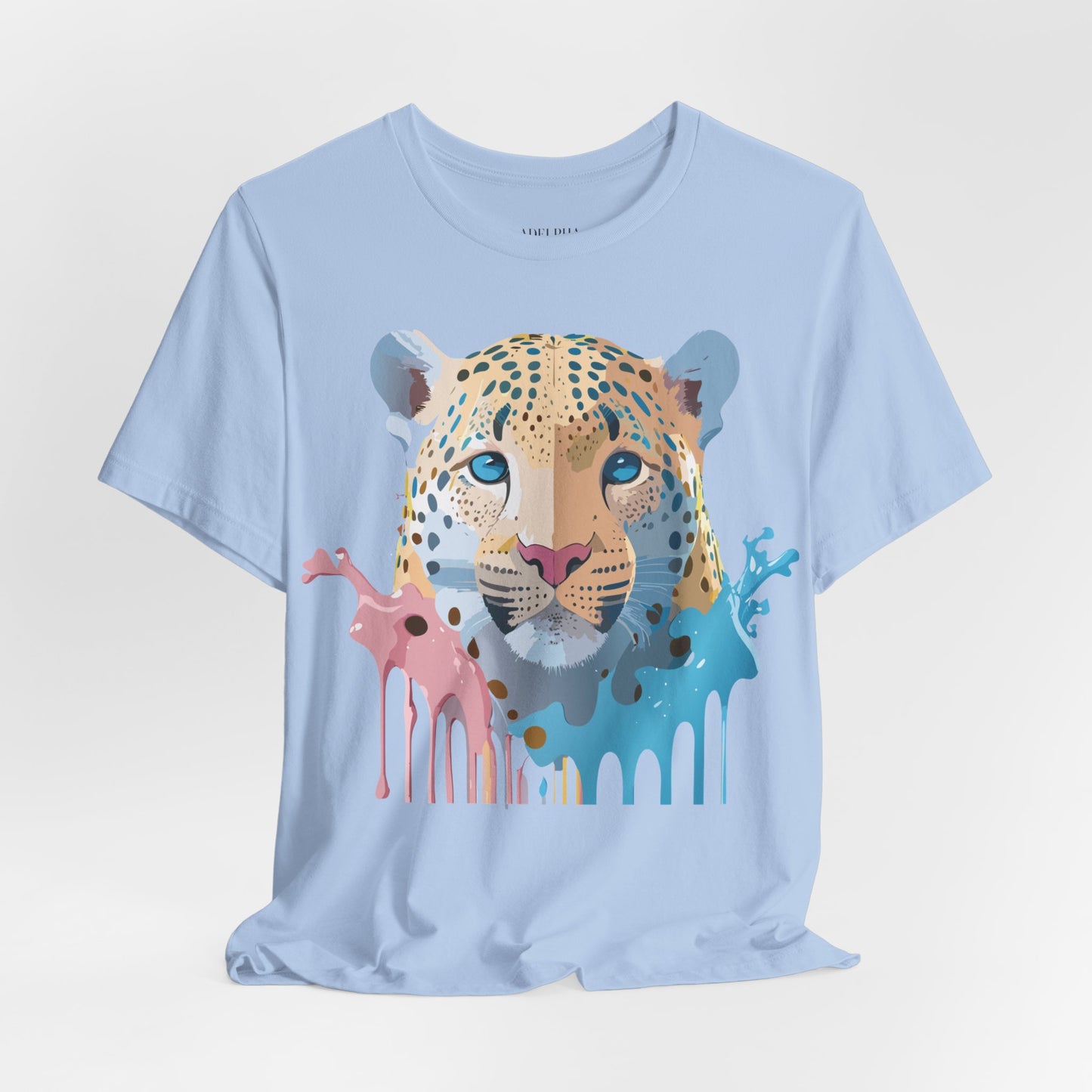 Natural Cotton Tee Shirt with Cheetah