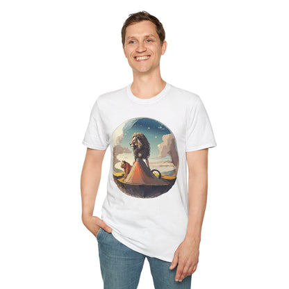 Lion Graphic T Shirt Unisex Softstyle 64000 Gildan 100 Percent Cotton Tee