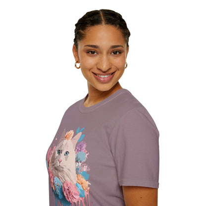 Cat Shirt Unisex Short Sleeve Cat Tee Kitten Design Gildan Softstyle 64000 Tee