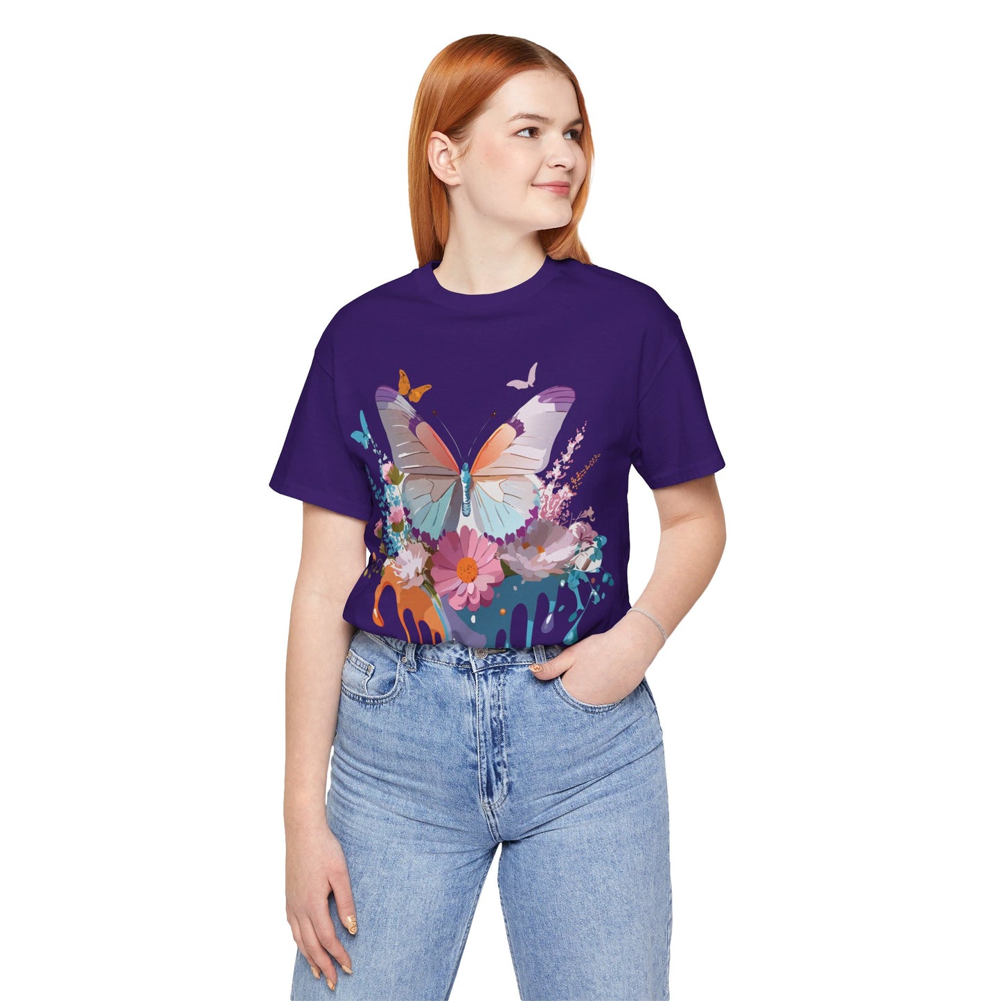 T-shirt en coton naturel avec papillon