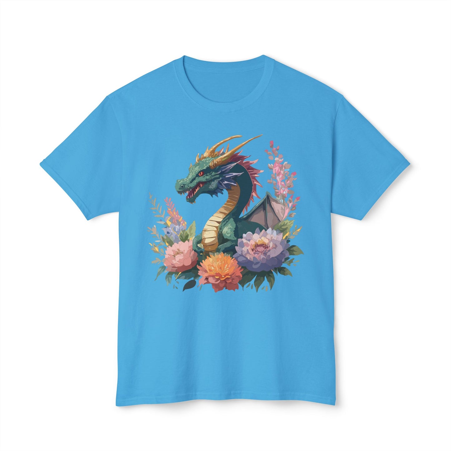 Dragon T-Shirt, Vintage Dragon Tee, Floral Tees, Dragon Art Design Shirt, Tee Shirt with Dragon 7