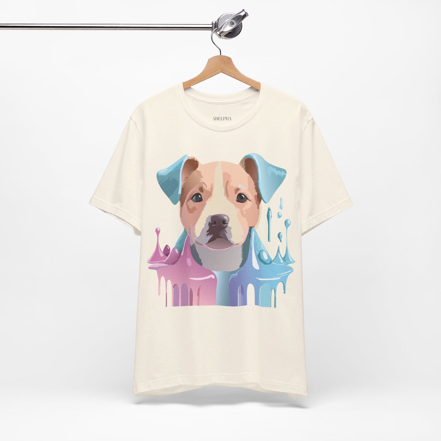 Natural Cotton Tee Shirt with Dog