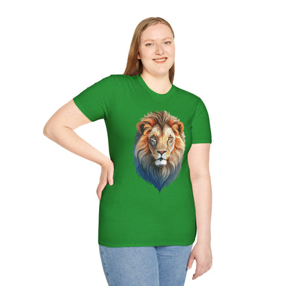 Gildan Softstyle Lion Print T Shirt Floral Tee For Unisex Everyday Comfort