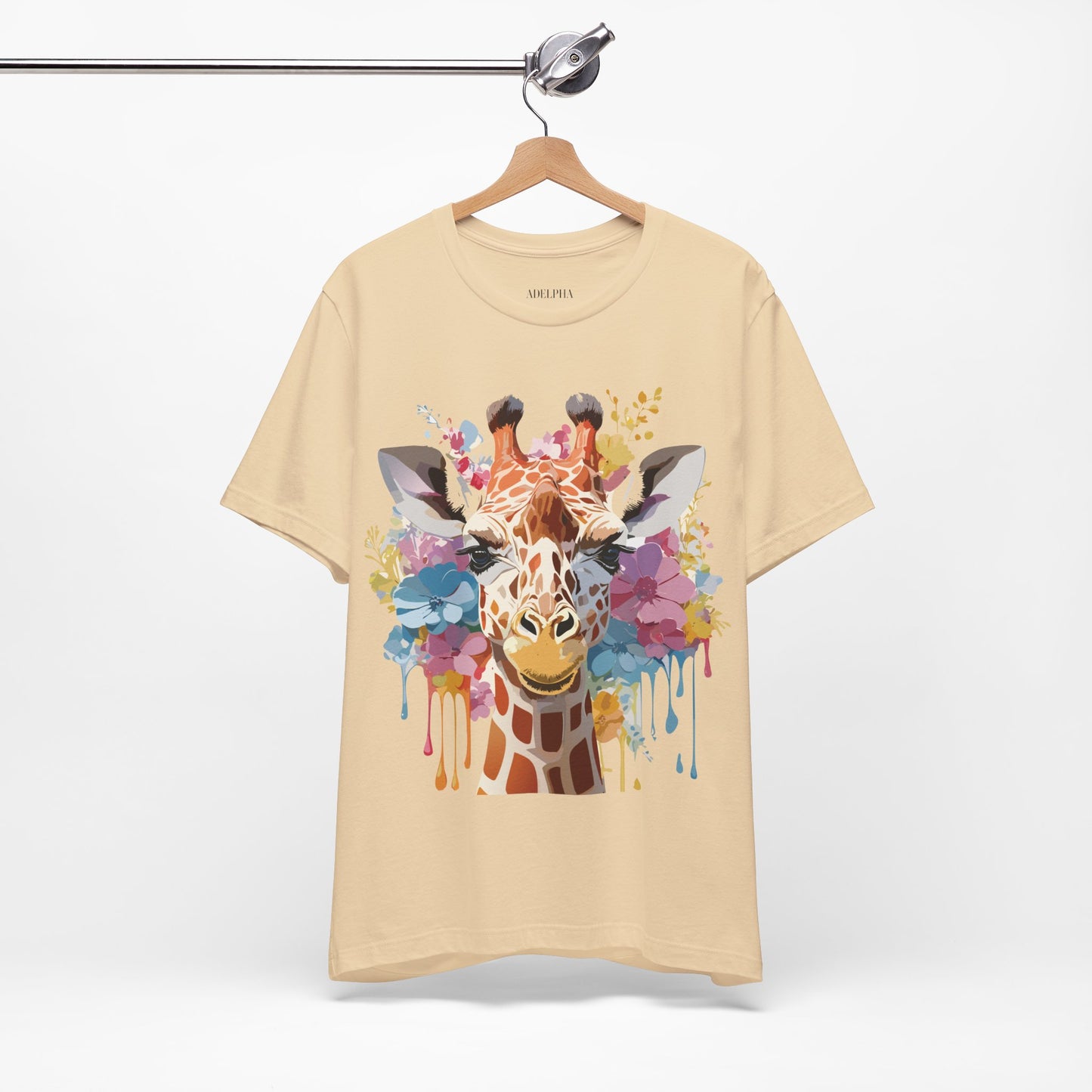 Natural Cotton Tee Shirt with Giraffe