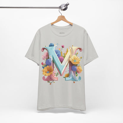 Natural Cotton Tee Shirt - Letters Collection - M Printify