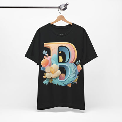Natural Cotton Tee Shirt - Letters Collection - B Printify