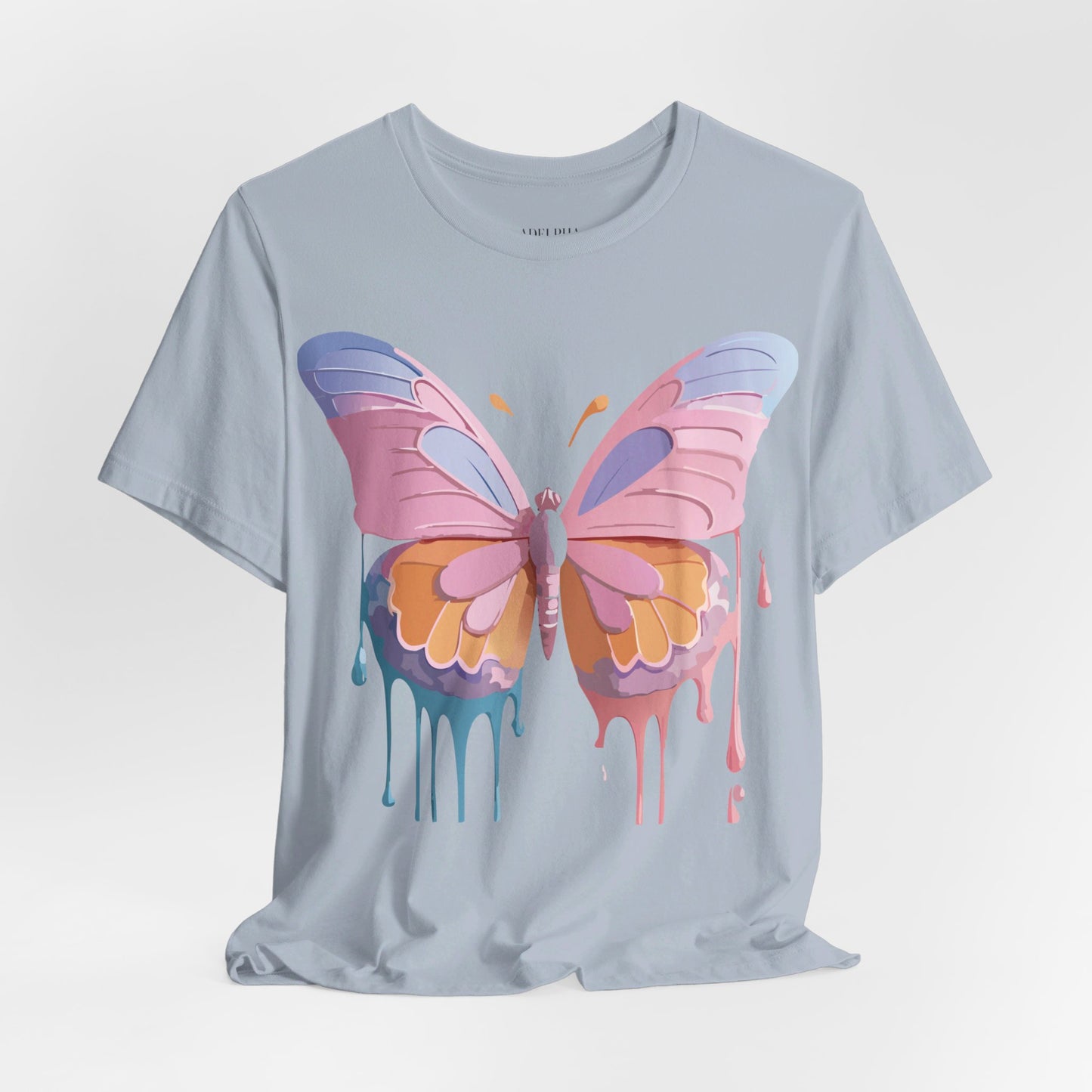 Natural Cotton Tee Shirt with Butterfly