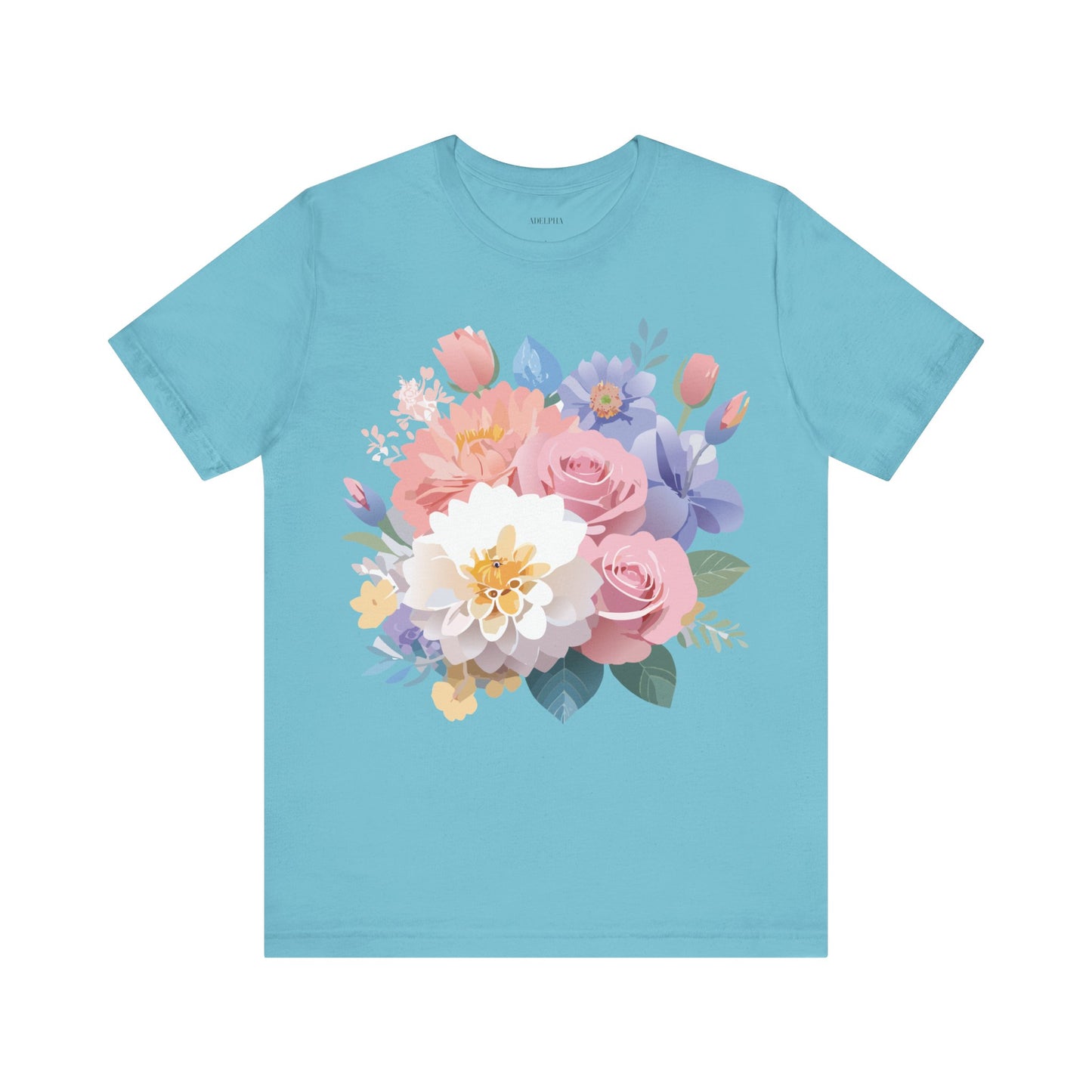 T-shirt en coton naturel avec fleurs