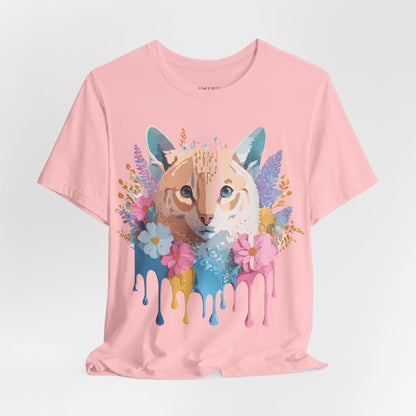 Natural Cotton Tee Shirt with Cat Printify
