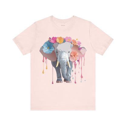 Natural Cotton Tee Shirt with Elephant Printify