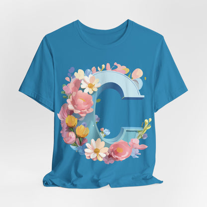 Natural Cotton Tee Shirt - Letters Collection - C Printify