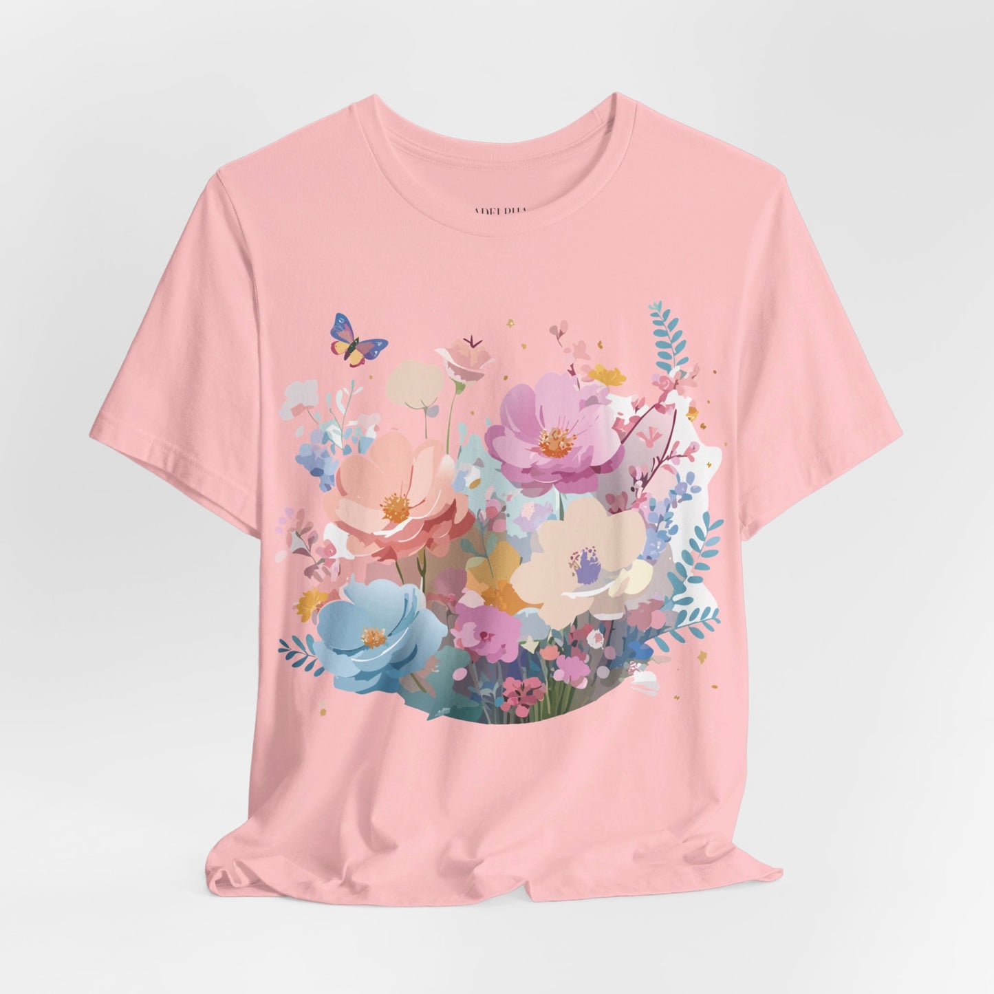 T-Shirt aus natürlicher Baumwolle mit Blumen