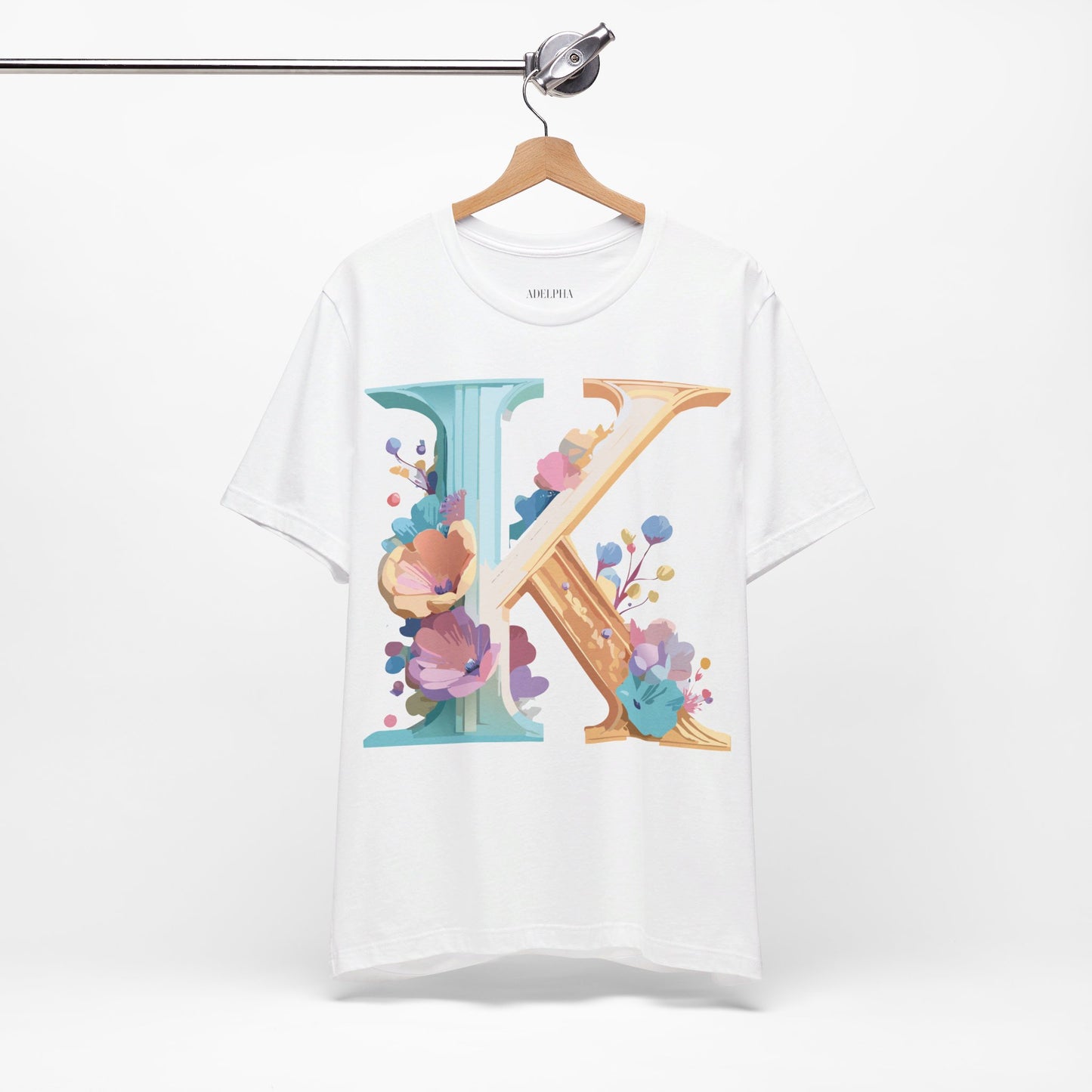 Natural Cotton Tee Shirt - Letters Collection - K