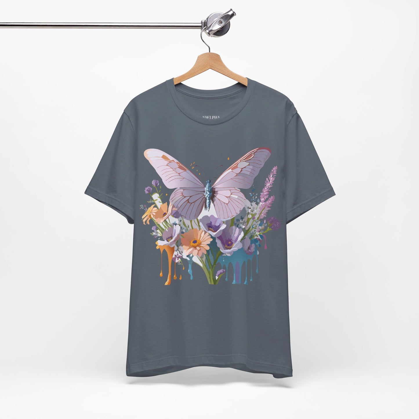 T-Shirt aus natürlicher Baumwolle mit Schmetterling