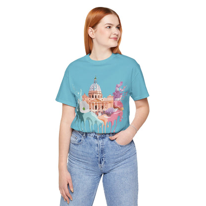 Natural Cotton Tee Shirt - Beautiful Places Collection - Rome Printify