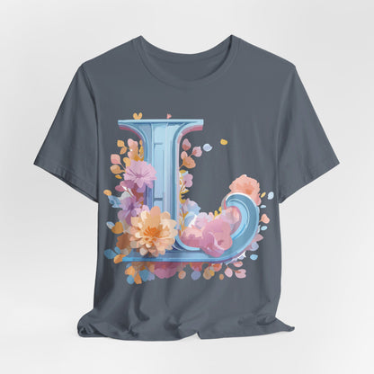 Natural Cotton Tee Shirt - Letters Collection - L Printify
