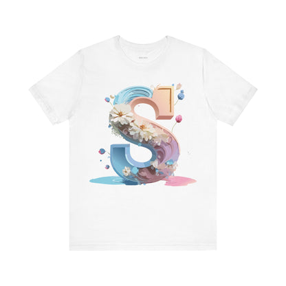 Natural Cotton Tee Shirt - Letters Collection - S Printify