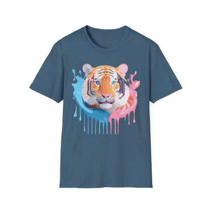 Tiger Shirt Unisex Animal Print Tee Gildan Softstyle 64000 Cotton