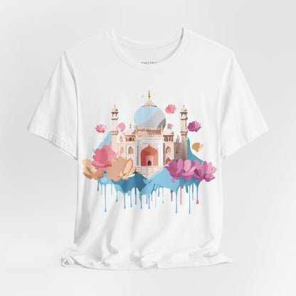 Natural Cotton Tee Shirt - Taj Mahal, India Printify