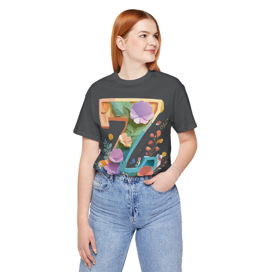 Natural Cotton Tee Shirt - Letters Collection - Z Printify