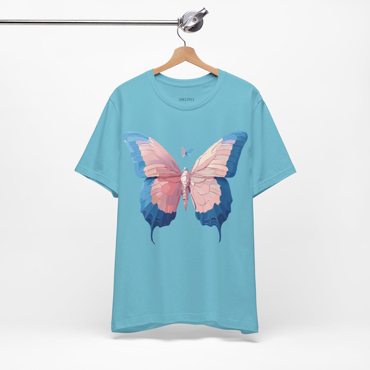 Natural Cotton Tee Shirt with Butterfly