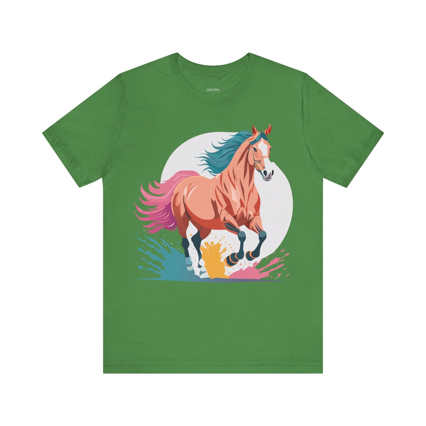 Natural Cotton Tee Shirt with Horse