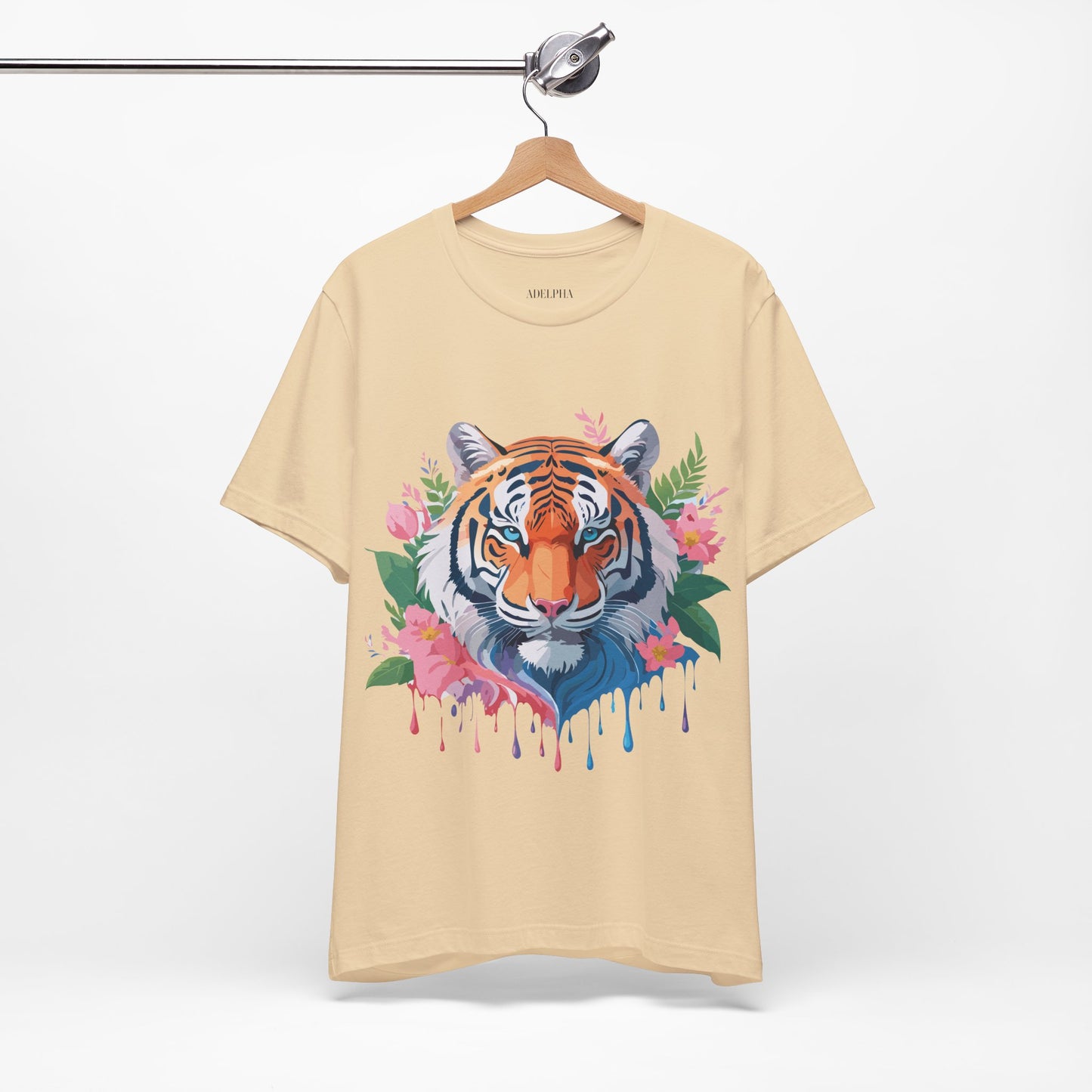 Natural Cotton Tee Shirt with Tiger