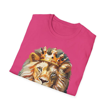 Unisex Lion Print T Shirt Softstyle 64000 One Hundred Percent Ring Spun Cotton