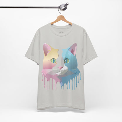 Natural Cotton Tee Shirt with Cat Printify