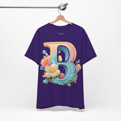 Natural Cotton Tee Shirt - Letters Collection - B Printify