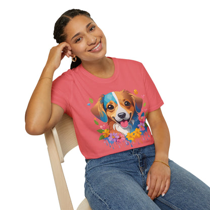 Dog Shirt Unisex Animal Tee 100 Percent Cotton Gildan Softstyle 64000
