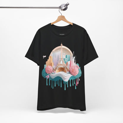 Natural Cotton Tee Shirt - Beautiful Places Collection - Paris Printify