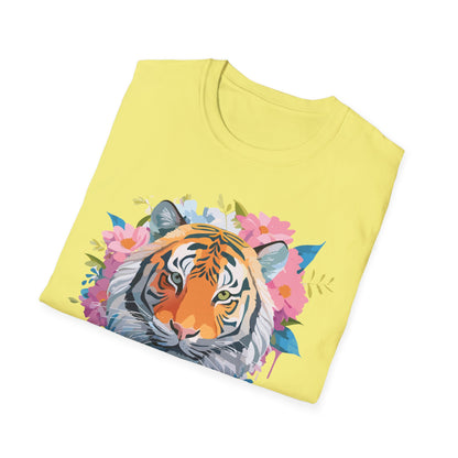 Tiger Print Shirt Unisex Short Sleeve Tee Gildan Softstyle 64000