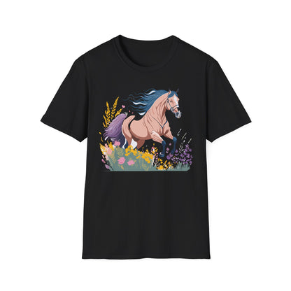 Unisex Horse Shirt With Animal Design Gildan Softstyle 64000 Tee
